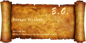 Benyo Olivér névjegykártya