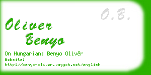 oliver benyo business card